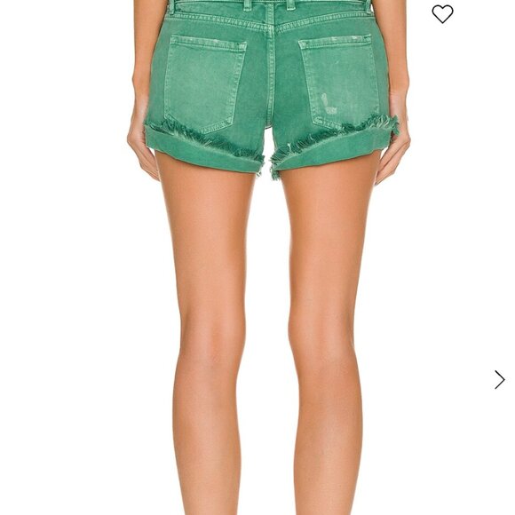 SER.O.YA Lex Distress Jean Shorts Vintage Jade Green SIZE 26 - Picture 2 of 13